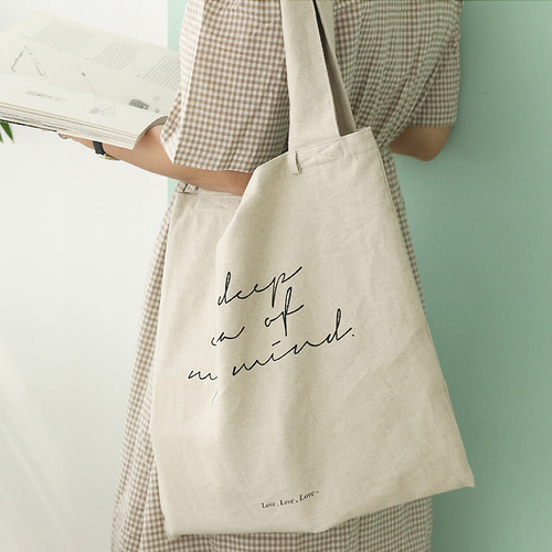 Wanna This Mind linen fabric daily shoulder bag Fallindesign