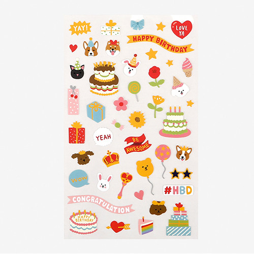 for your heart paper adhesive sticker happy birthday