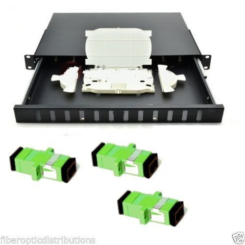 Fiber Optic Patch Panel Enclosure 1u Rackmount 12 Port Loaded Sc Apc Duplex