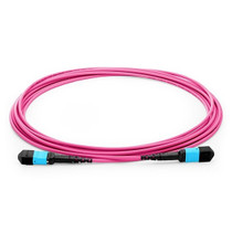 5m(16ft) MTP Female to MTP Female 12 Fibers OM4 50/125 Multimode Trunk Cable, Type A, Elite, LSZH, Magenta