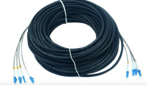 656ft/200m LC to LC Single Mode Armored Fiber Patch Cable, 4 Core, 9/125, Outdoor