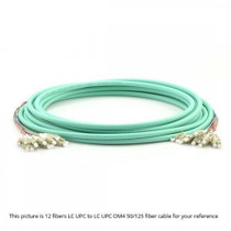 15M 12-Fiber OM3 Multimode Pre-Terminated MultiFiber Breakout Trunk Cable