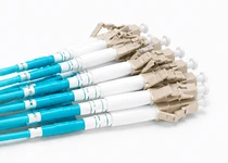 12 Fiber 50/125 OM4 Multimode Indoor Multifiber Pre-Terminated Breakout Cable LC-LC 50m