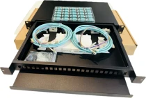 24 Port Fiber Patch Panel Full Solution with LC OM3 Multimode Duplex Adapters | 1U Rack Mount