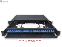 24 Port Fiber Patch Panel Full Solution with SC Singlemode Simplex Adapters | 1U Rack Mount