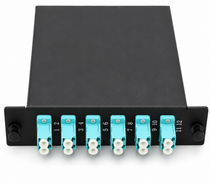 FHD® OM3 MTP®/MPO Fiber Cassette | 12 Fiber Type A | MTP® to 6 LC Duplex Aqua Adapter Module