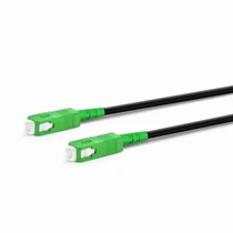 SC/APC to SC/APC Armored Fiber Optic Internet Cable - 5 Meter, OS2 Singlemode Simplex, LSZH Black