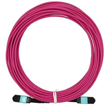 1m/3.28ft Fiber Optic Cable MPO Female to MPO Female, 12 Fibres Multimode OM4, Type B, Purple (1m, 12 Fibers)