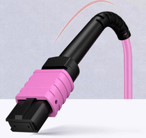 8m/26.24ft Fiber Optic Cable MPO Female to MPO Female, 12 Fibres Multimode OM4, Type B, Purple (8m, 12 Fibers)