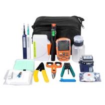 Fiber Termination Kit with 30km Visual Fault Locator, Optical Power Meter, Fiber Cleaver, Strippers and Cleaning Tools for FTTH and CATV