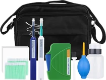 Fiber Optic Connector Cleaning Kit with Cleaning Pens, Cassette and Foam Swabs for SC, FC, ST, LC and MU (Green)