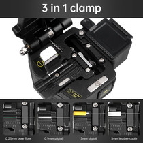 A-60C Fiber Optic Cleaver with 16-Position Tungsten Steel Blade, 3-in-1 Clamp and Auto Return for 0.25mm, 0.9mm and 3.0mm Fiber