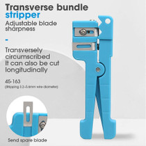 Fiber Optic Buffer Tube and Cable Sheath Stripper with Adjustable Blades for 3.2 to 5.6mm Cable, Loose Tube and Coax (Blue)