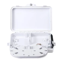4-Core Fiber Optic Wall Mount Box, IP65 FTTH Termination and Distribution Enclosure, White