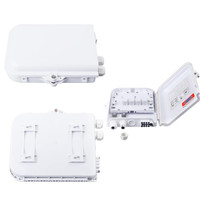 8-Core Fiber Optic Wall Mount Distribution Box, Empty IP65 Enclosure for FTTH and MDU Installs, White