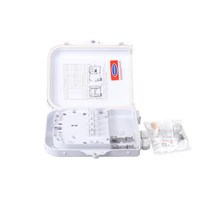 8-Core Fiber Optic Wall Mount Distribution Box, Empty IP65 Enclosure for FTTH and MDU Installs, White