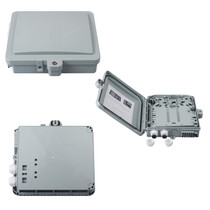 12-Port Fiber Optic Wall Mount Box with 12 LC Duplex OS2 Single Mode Couplers, IP65 FTTH Distribution Enclosure, Gray