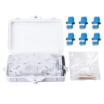 6-Port LC Duplex OS2 Single Mode Fiber Wall Box, Compact IP65 FTTH Enclosure with 6 LC Couplers, Gray