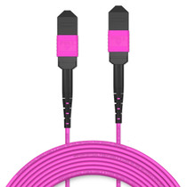 70m (229.66ft) MPO Female to MPO Female OM4 Multimode Fiber Trunk Cable, 12 Fibers, Type B Polarity, LSZH, Purple