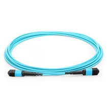 10M OM3 MPO Fiber Cable, MPO to MPO Fiber Optic Cable, 12 Fiber MPO Trunk Cable, OM3 Multimode Fiber Cable, MPO Type B Cable, MPO Female to Female Cable, 10 Meter MPO Fiber Cable, 12F MPO Fiber Patch Cable, 50/125µm Multimode Cable, MPO Fiber Optic Trunk Cable, OM3 12 Strand Fiber Cable, Type B MPO Trunk Cable, Data Center Fiber Cabling, High Density Fiber Optic Cable