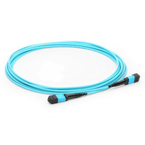 2m (7ft) MTP Female to MTP Female 12 Fibers OM3 50/125 Multimode Trunk Cable, Type B, Elite, LSZH, Aqua