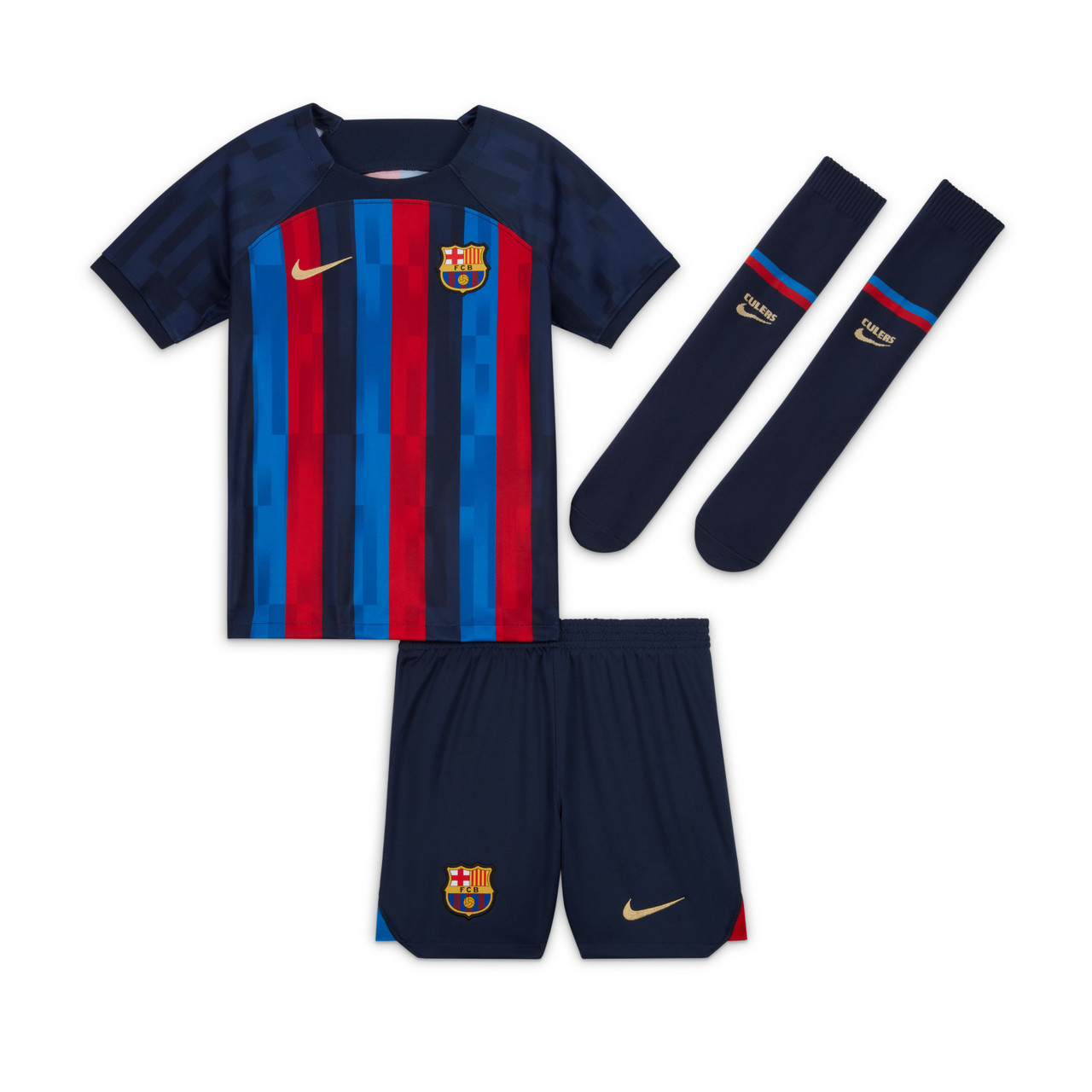 Nike Barcelona Home Kit Set Youth Version 452-Obsidian-Sesame 2022-23 -  Chicago Soccer