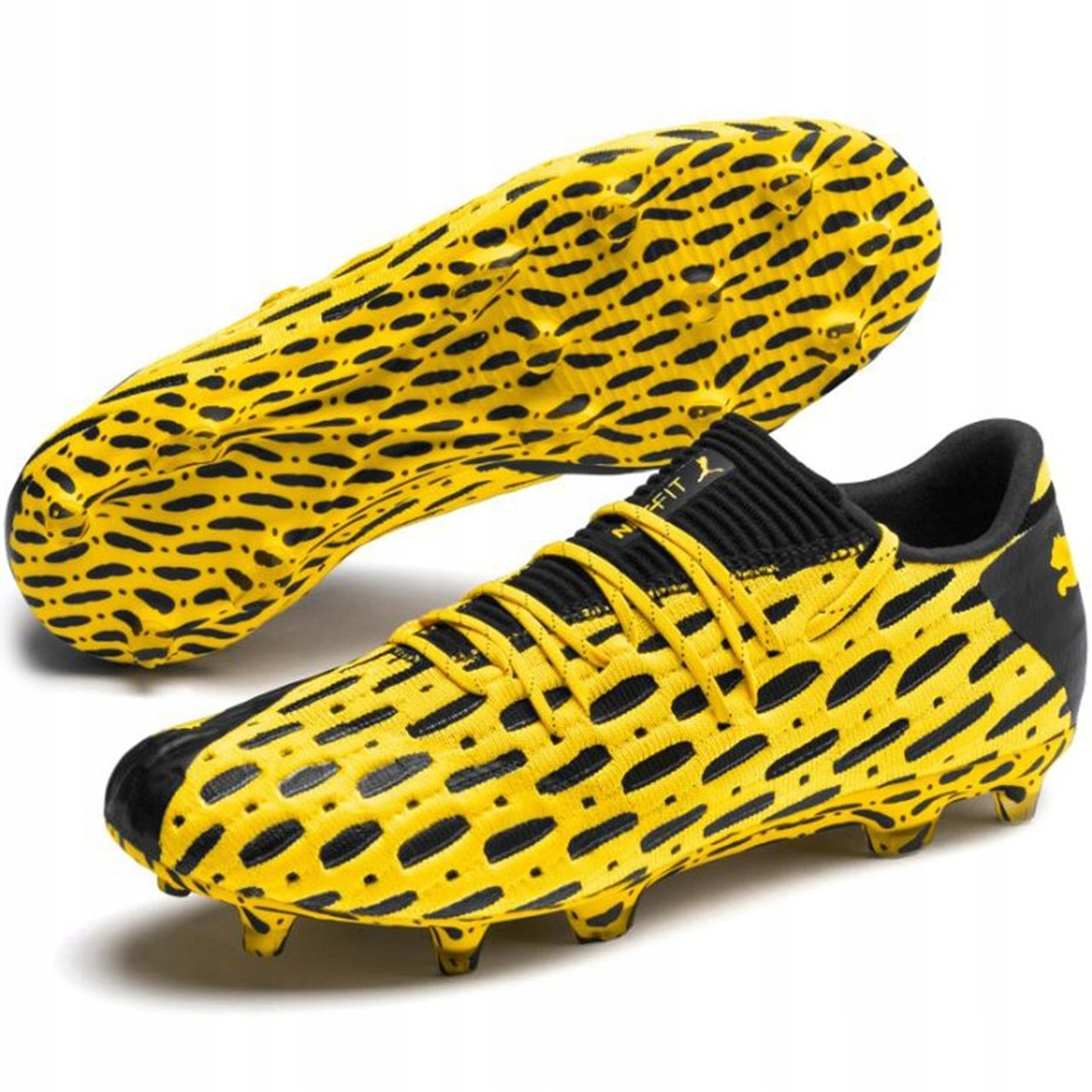 Puma Future 5 1 Netfit Low Firm Ground Soccer Cleats 02 Ultra Yellow Black Chicago Soccer