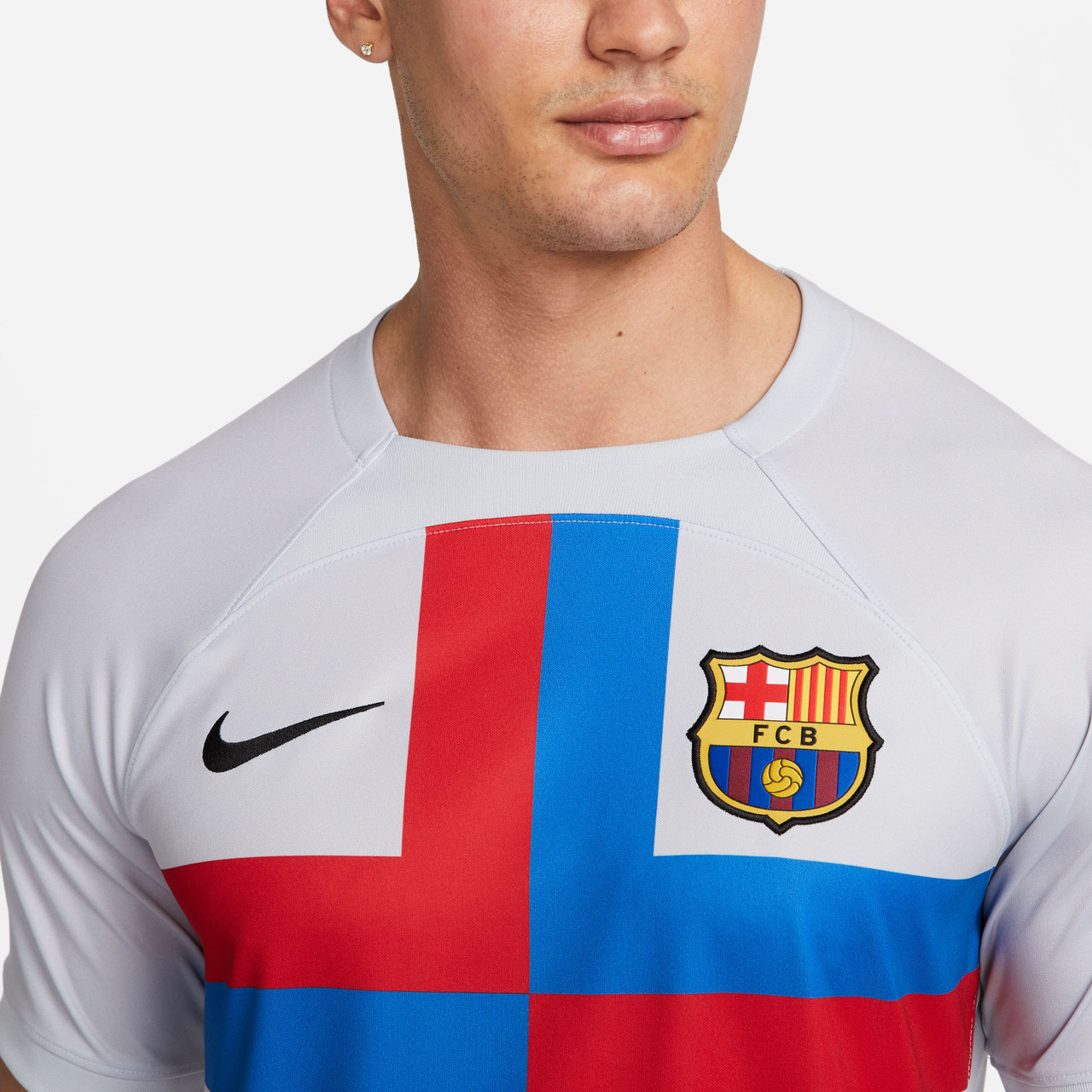 Nike Barcelona Stadium Third Soccer Jersey 043-Sky Grey 2022-23