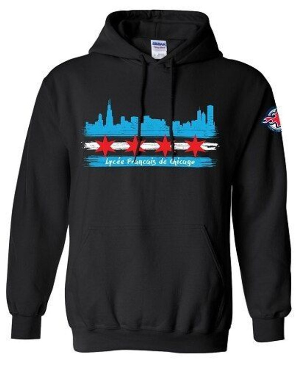 Lycee Chicago Flag Collection Hoodie 2 Black