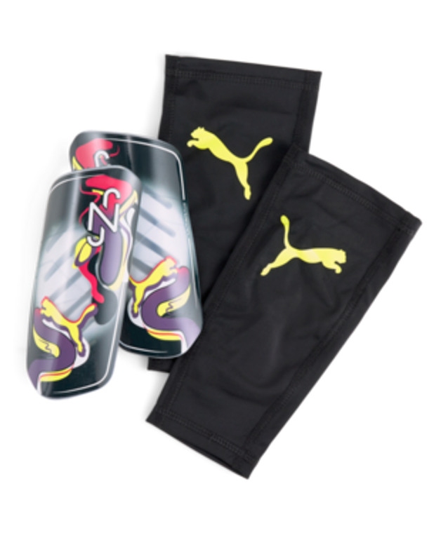 Puma Neymar Jr Ultra Flex Sleeve Shin Guards 01-Blue-Yellow