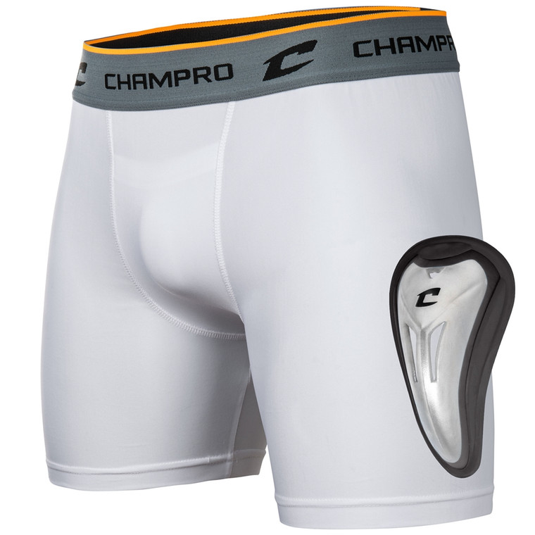 Champro Compression Boxer Shorts With Cup White