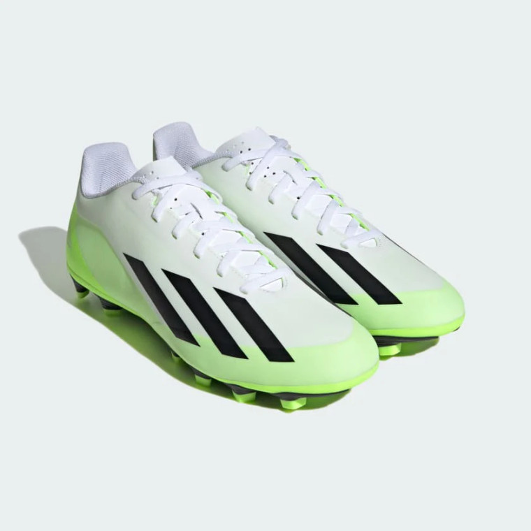 adidas X Crazyfast.4 Firm Ground Soccer Cleats White/Black/Lemon