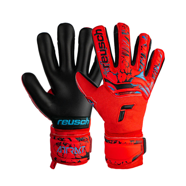 Reusch Attrakt Grip Evolution FS Goalkeeper Gloves Red/Blue/Black