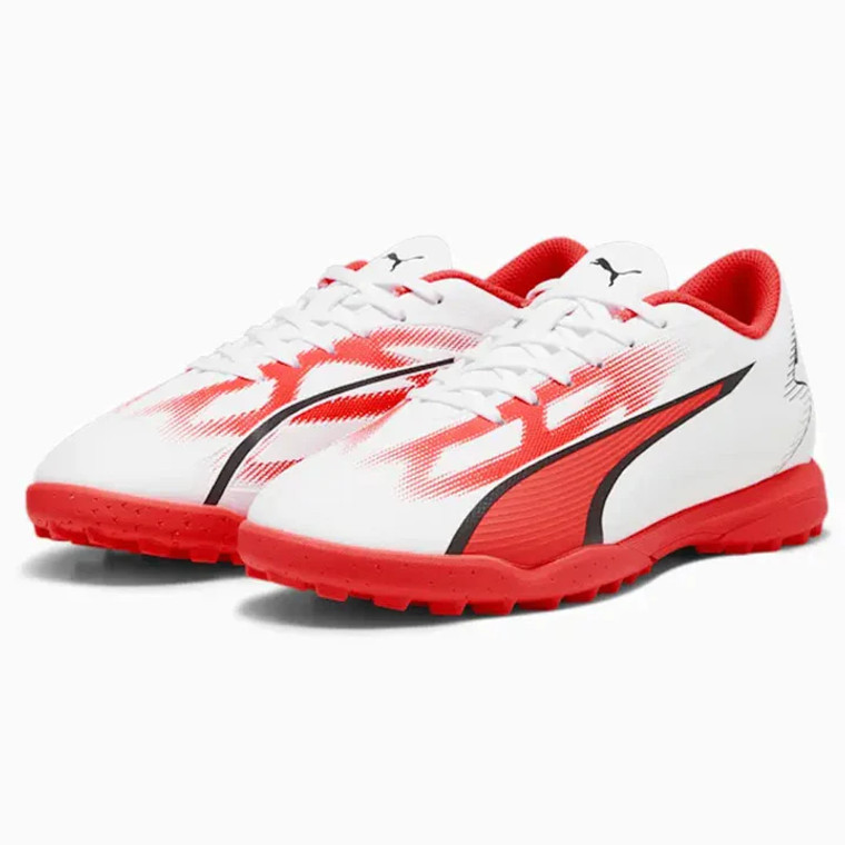 Puma Ultra Play Turf Shoes Youth Version 01-White/Black/Fire Orchid
