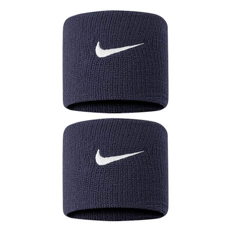 Nike Swoosh Wristbands 2 Pack Obsidian/White