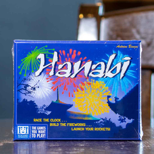 Mox Boarding House | Front cover of Hanabi, a two player cooperative card game