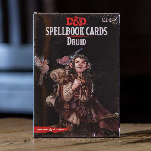 Mox Boarding House | Front of the D&D Druid Spellbook cards, featuring spells and abilities.