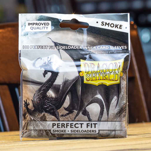 DRAGON SHIELD SLEEVES PERFECT FIT SIDELOADERS SMOKE 100CT