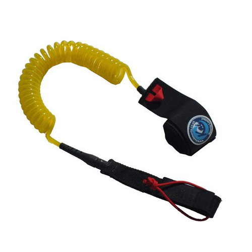 Kai 10 foot 8mm Pro Yellow Coiled SUP Ankle Leash