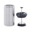 BruTrek Steel Toe Travel Press with Bru-Stop & spill-proof lid 20 fl. oz. Brushed Steel