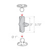 RAM Double Socket Arm for 1" Ball Bases