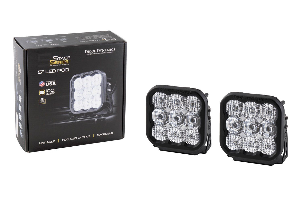 Diode Dynamics SS5 Sport White Combo LED Pod Pair