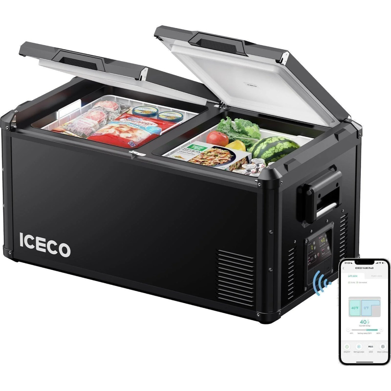 ICECO VL90 Pro Dual Zone 95QT Portable Cooler - Black