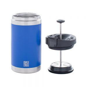 BruTrek Steel Toe Travel Press with Bru-Stop & spill-proof lid (20oz) - Mountain Lake