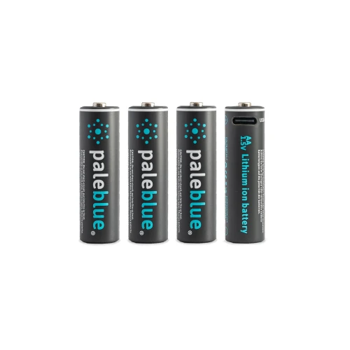 Pale Blue Li-Ion Rechargeable AA Batteries 4-Pack