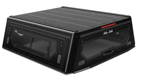 Alu-Cab Contour Canopy Toyota Tacoma Long Bed with Side Windows (Black)