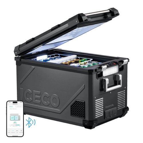 ICECO APL55 Aluminum Dual Zone 58QT Portable Cooler - Black