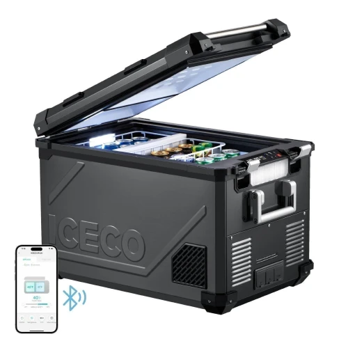 ICECO APL55 Aluminum Dual Zone 58QT Portable Cooler - Black