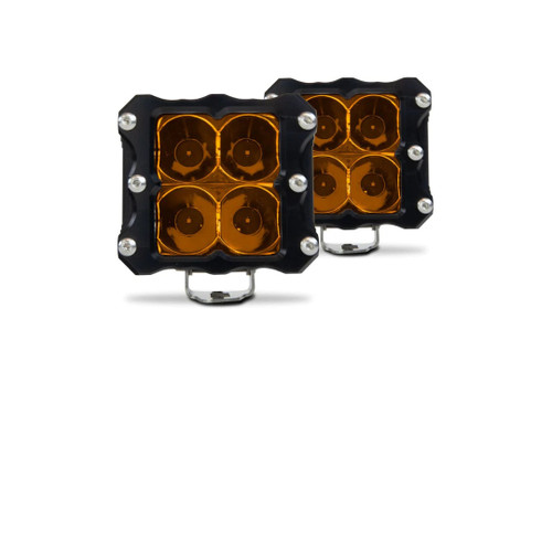 Heretic 6 Series Quattro Light: Black Bezel | Stain Less | Combo Reflector | Amber Lens