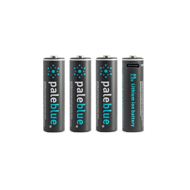 Pale Blue Li-Ion Rechargeable AA Batteries 4-Pack